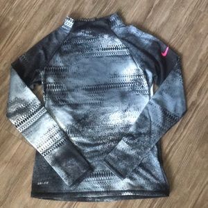 Grey/black mock neck Nike Pro dri-fit long sleeve